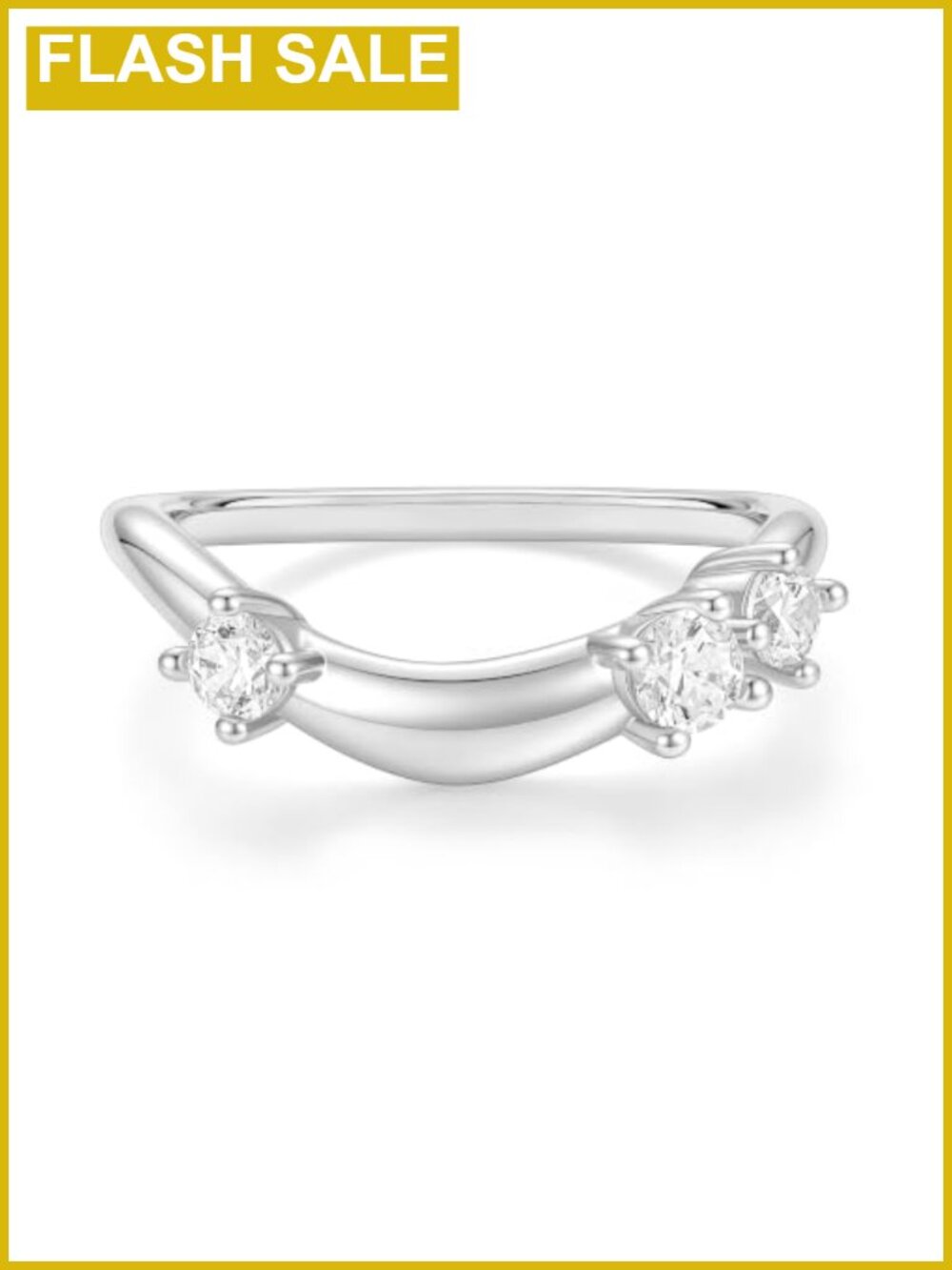 Eternity Stackable Wedding Band White Gold Plated Brass CZ Engagement Ring